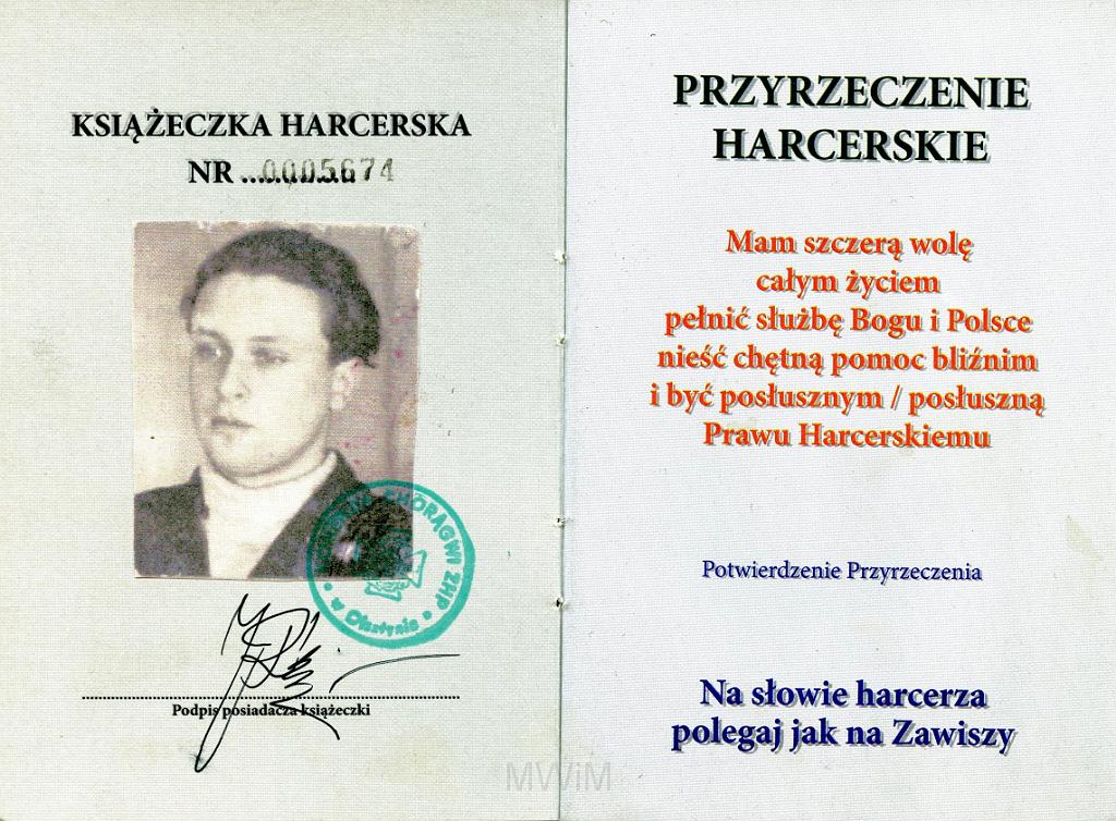 KKE 3275-2.jpg - Książeczka Harcerska " Honorowa", Jana Rutkowskiego, Olsztyn 2005 r.